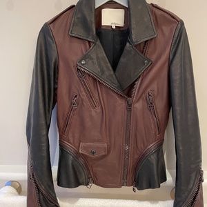 3.1 Philip Lim 2-toned leather moto jacket size 2